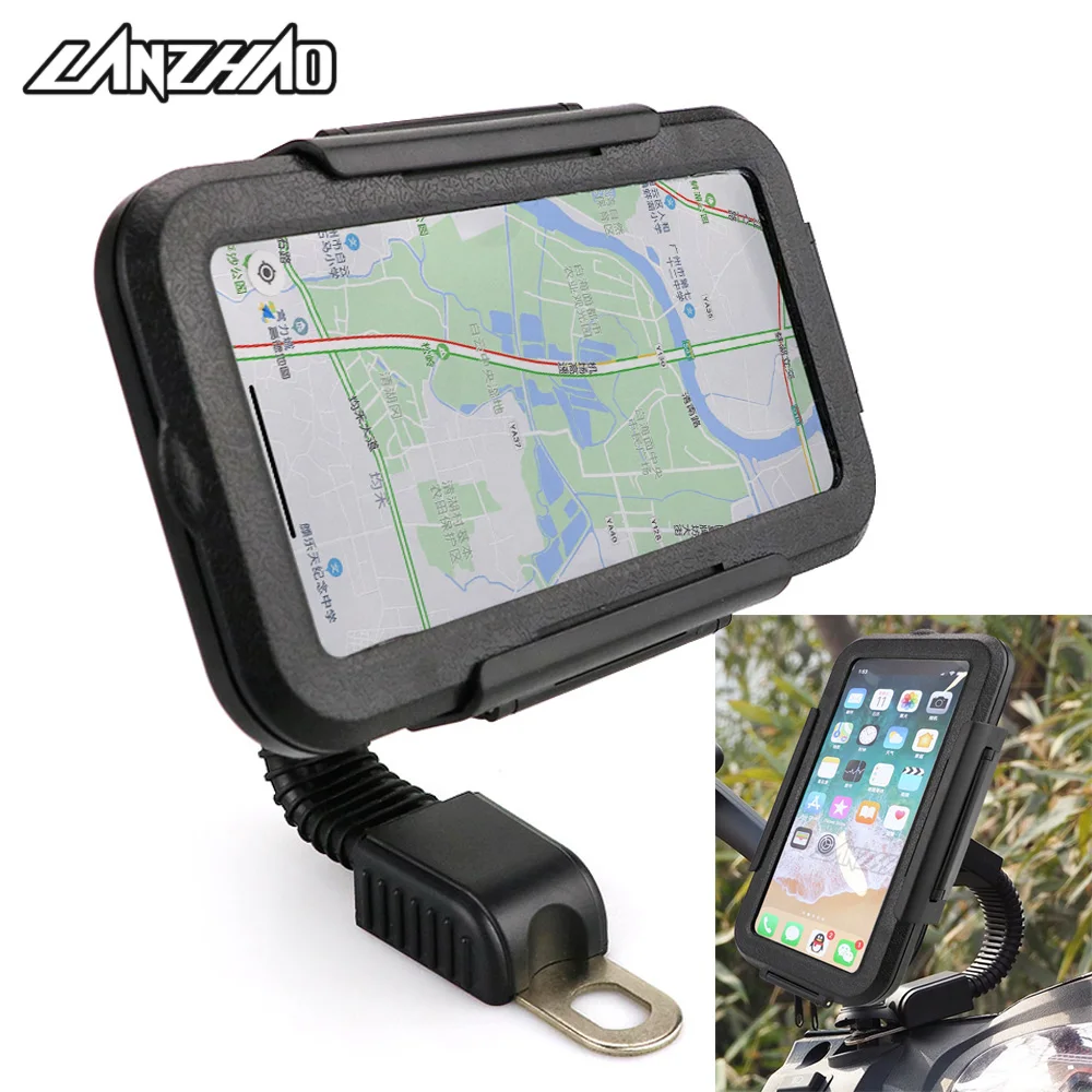 Держатель для телефона мотоциклетный водонепроницаемый с креплением на зеркало