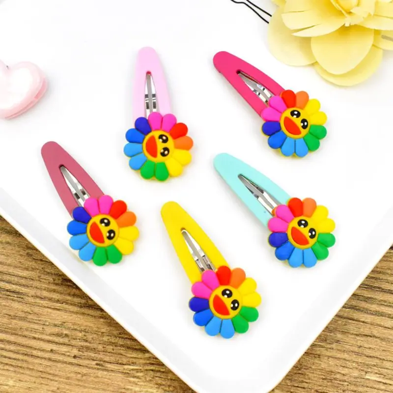 Японская детская резиновая Заколка-краб для девочек милая Радужная цветная