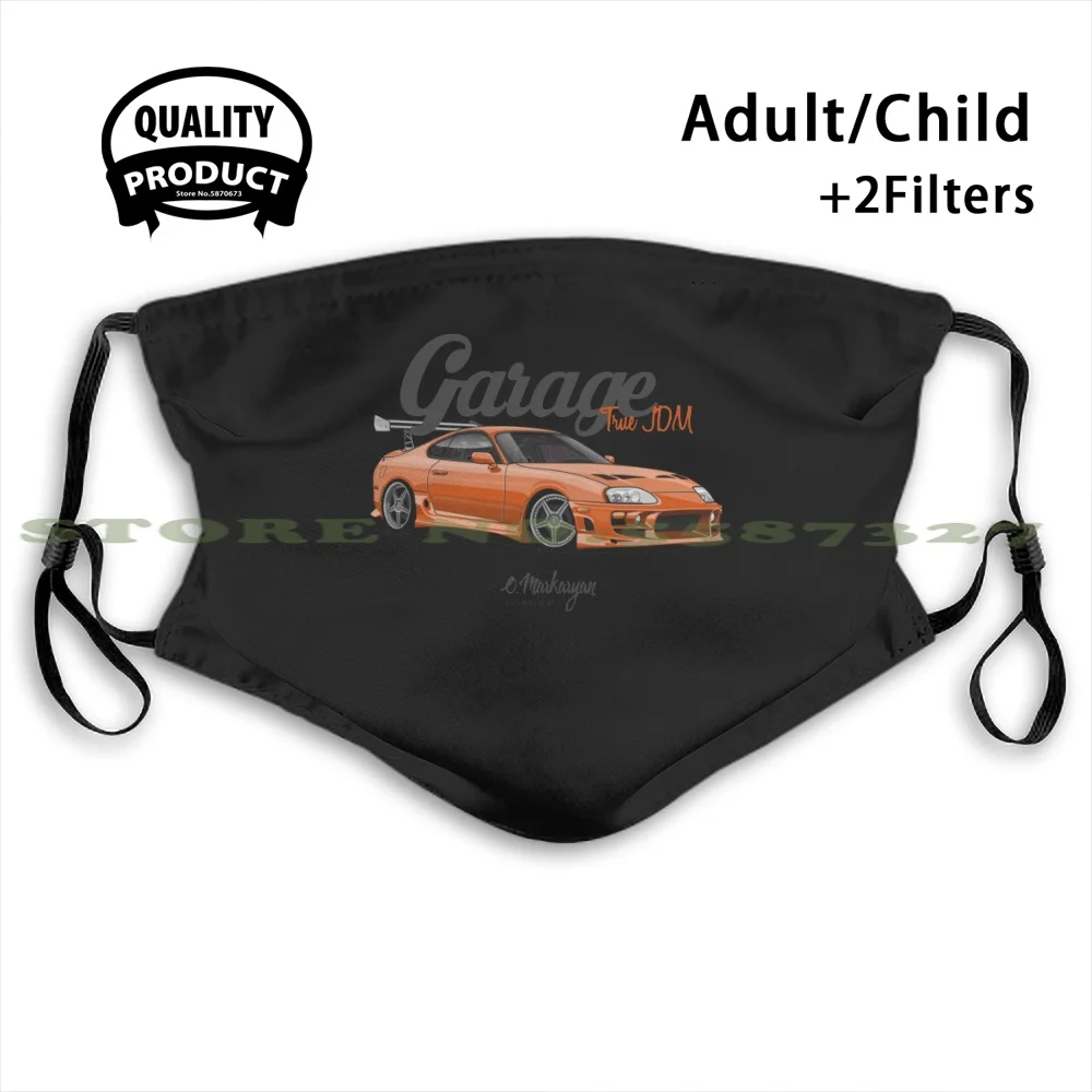 

Supra Orange Funny Cool Cloth Mask Cars Automotive Automobile Stance Sportcar Japan Drift Legend Jdm Fast And Furious Twin