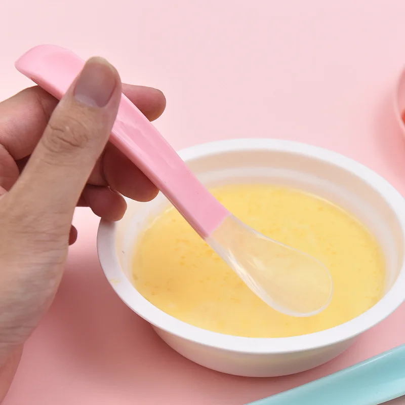Детская силиконовая Мягкая ложка тренировочная и ложка|Наборы кухонных
