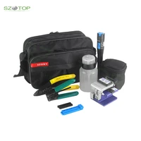 hot melt 15 in 1 fiber optic ftth tool kit with fiber cleaver and 5km visual fault locator cfs 2 fiber stripper and opm