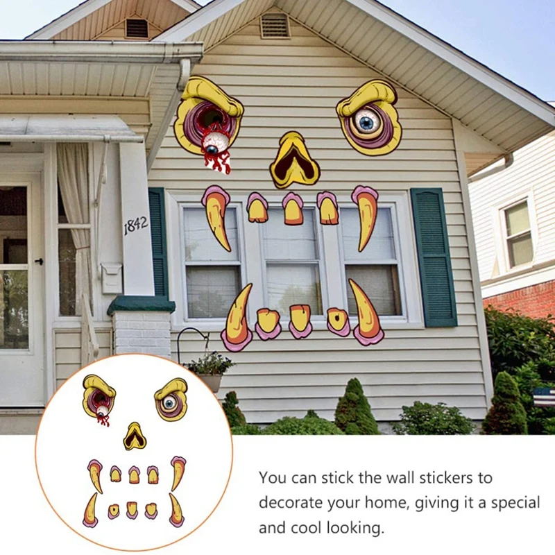 Хэллоуин Монстр Украшения для лица Арка Дверь Гаража украшение с глазами клыки