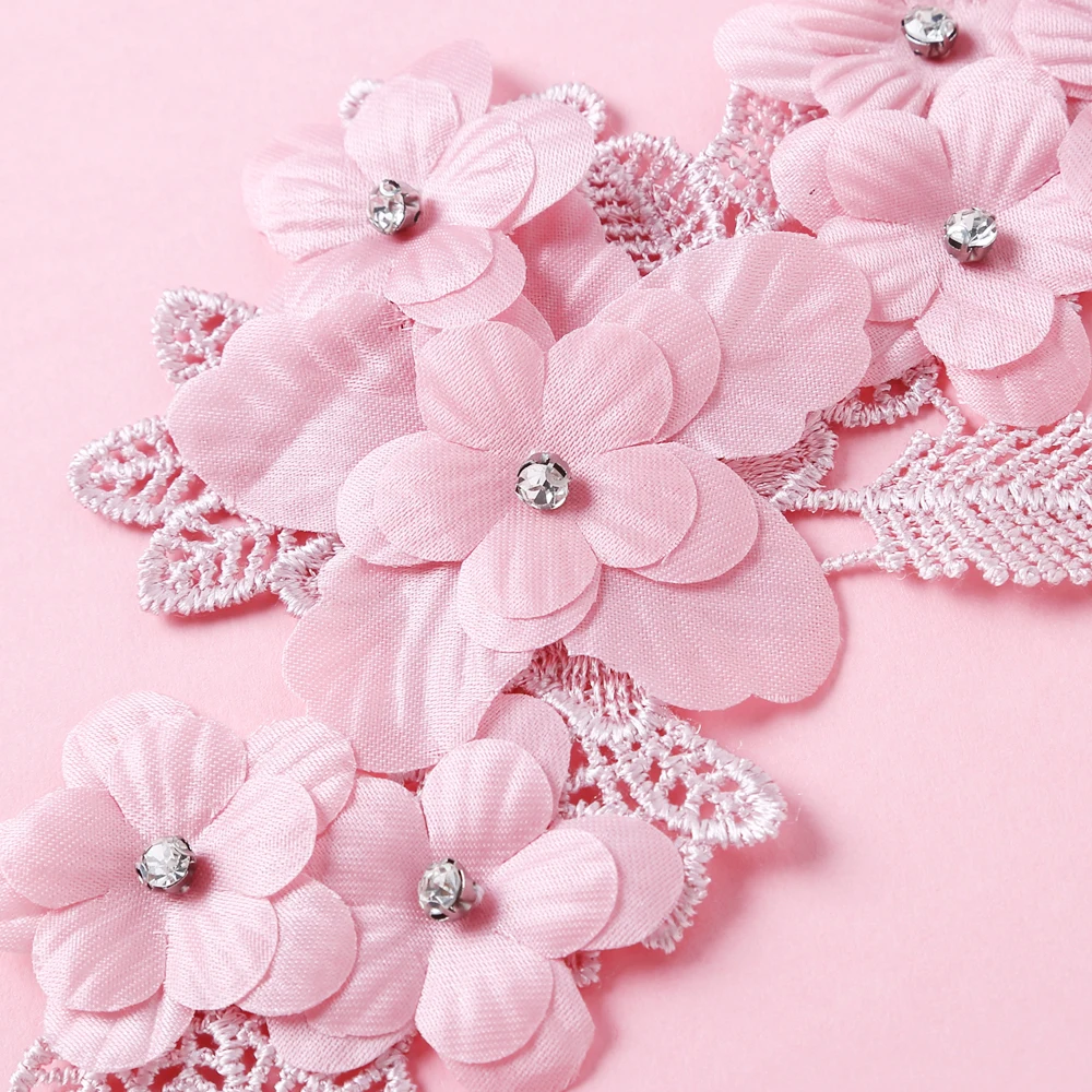 Новый стиль 3D цветок кружевной воротник DIY Вышивка аппликация декольте швейная