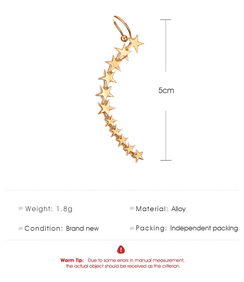 Leapi Новая мода Серебряный Золотой Цвет Звезда Форма Длинные серьги богемные