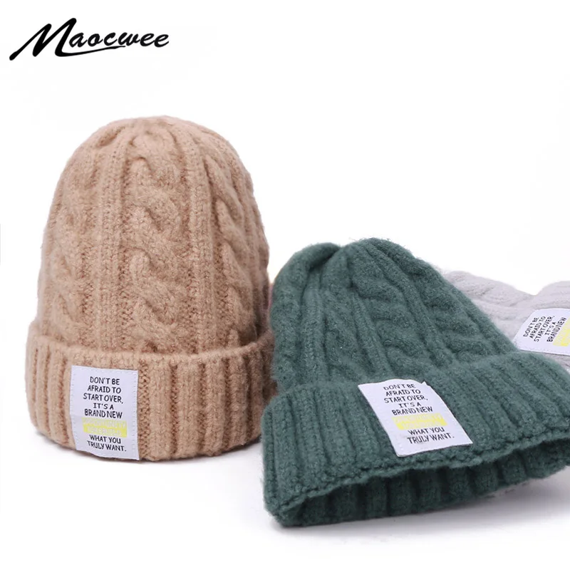 Зимние женские шапки бини однотонные Цвет шерстяная вязаная зимняя шапка на