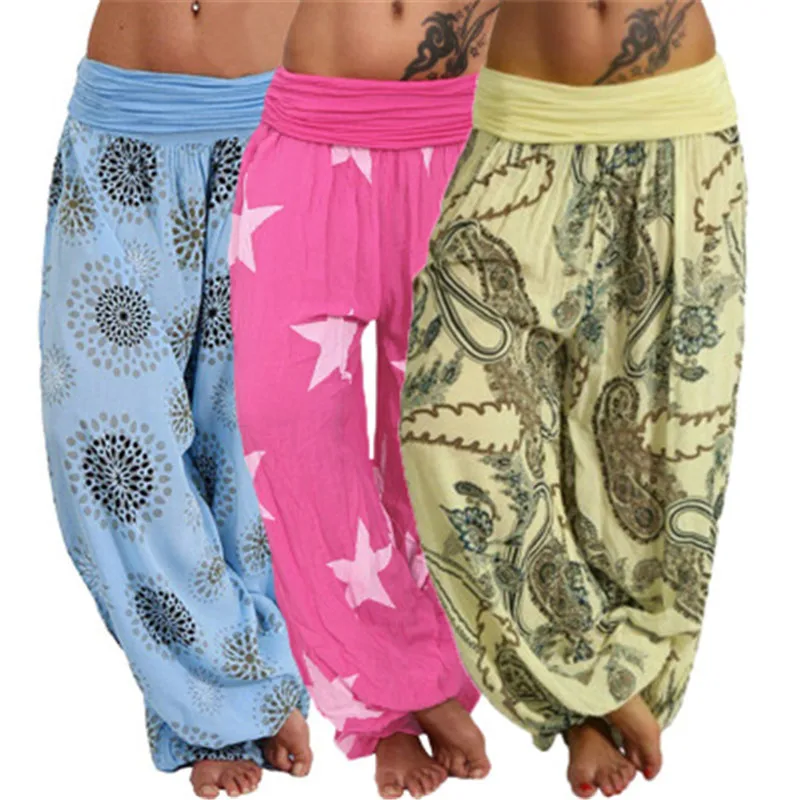 Женские брюки в стиле Харадзюку Модные Этнические широкие с принтом на заказ |