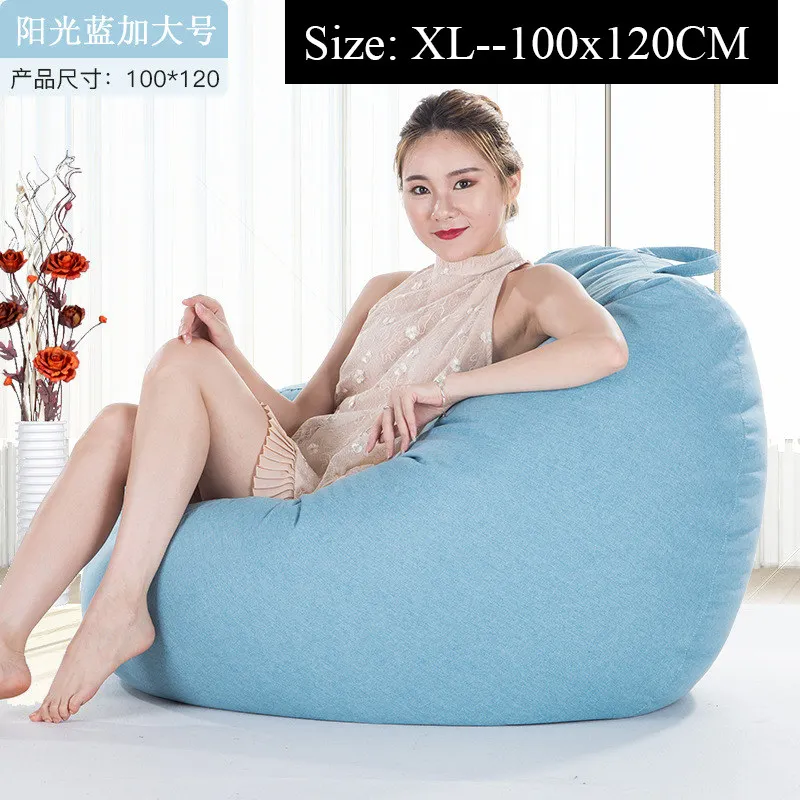 XL Бобы мешок диван без наполнителя Pouf слоеного дивана хлопковая льняная одежда уютное кресло-мешок диваны гостиная шезлонг сиденье татами, мебель - Цвет: XL