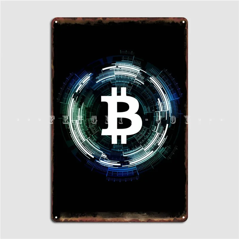 

Bitcoin Symbol Poster Metal Plaque Club Bar Plaques Wall Pub Customize Tin Sign Poster