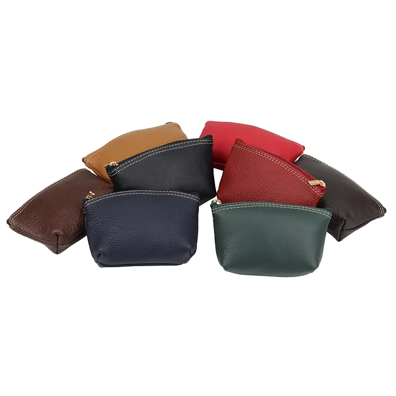 Высокое качество первый слой Воловья кожа мини кошелек для монет чехол ключей с