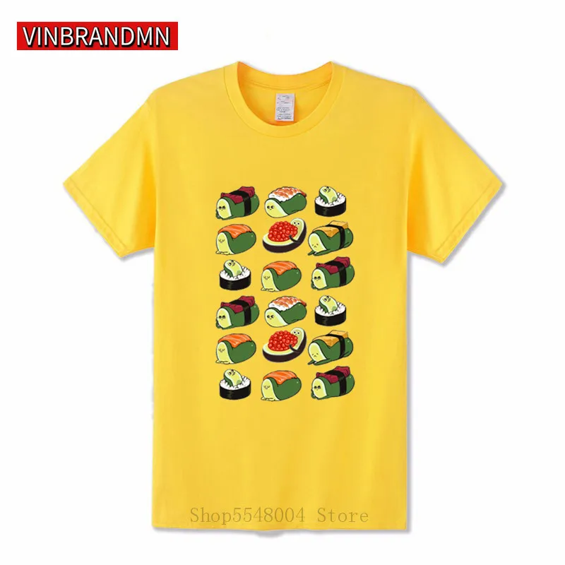 Футболка мужская из чистого хлопка с принтом авокадо суши | Мужская одежда
