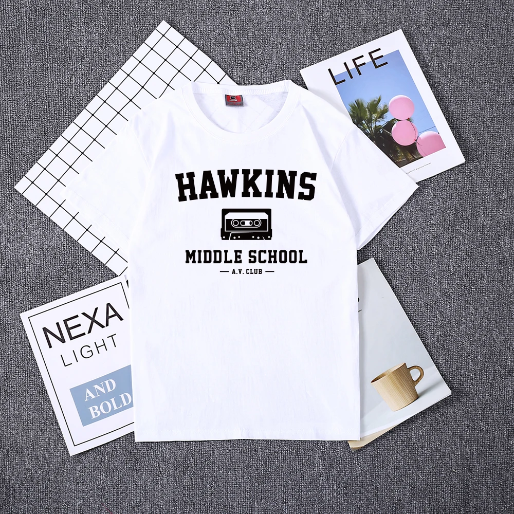 Hillbilly Hawkins Middle School AV клуб печати футболки Для женщин Harajuku кепки в стиле Tumblr
