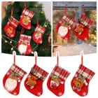 Подвески для рождественских носков, подарочных сумок, подвески для детских конфет, Мультяшные подарочные пакеты для носков, Новогодние подвески для конфет с Санта-Клаусом на камин