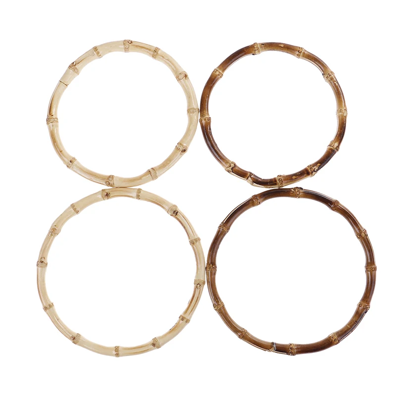 

2PCS 2 Sizes High Quality Round Bamboo Bag Handle For Handbag Handcrafted DIY Bags Accessories