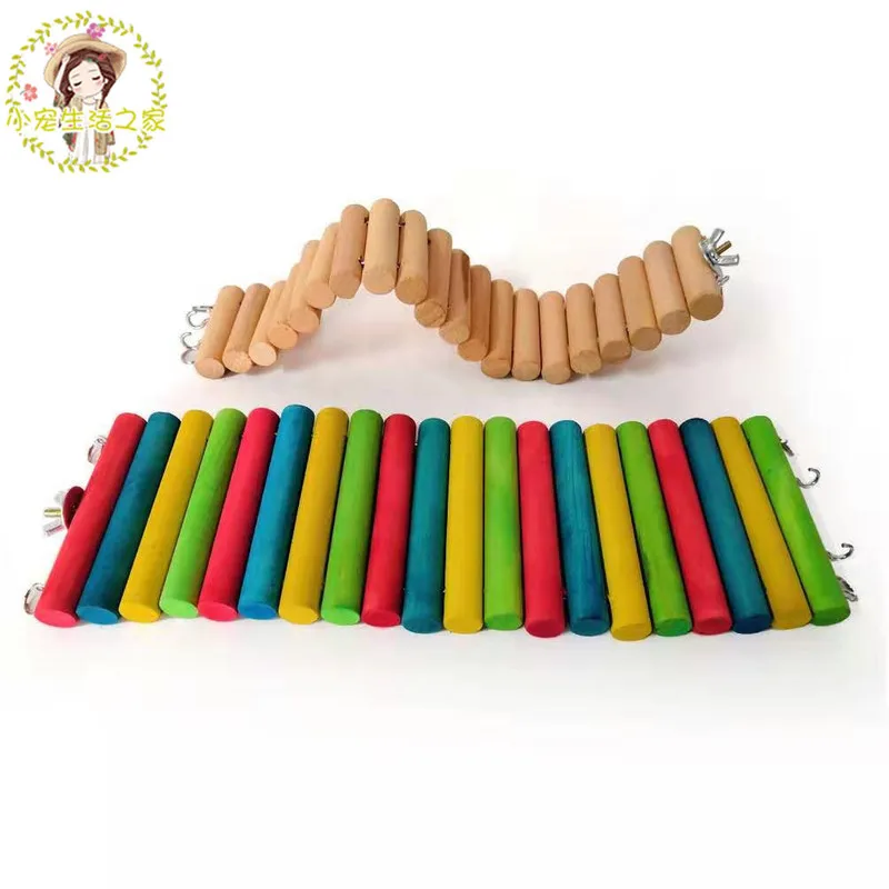 

Golden Bear Hamster long ladder trestle ladder stair arch bridge springboard fence climbing toy original wooden soft ladder