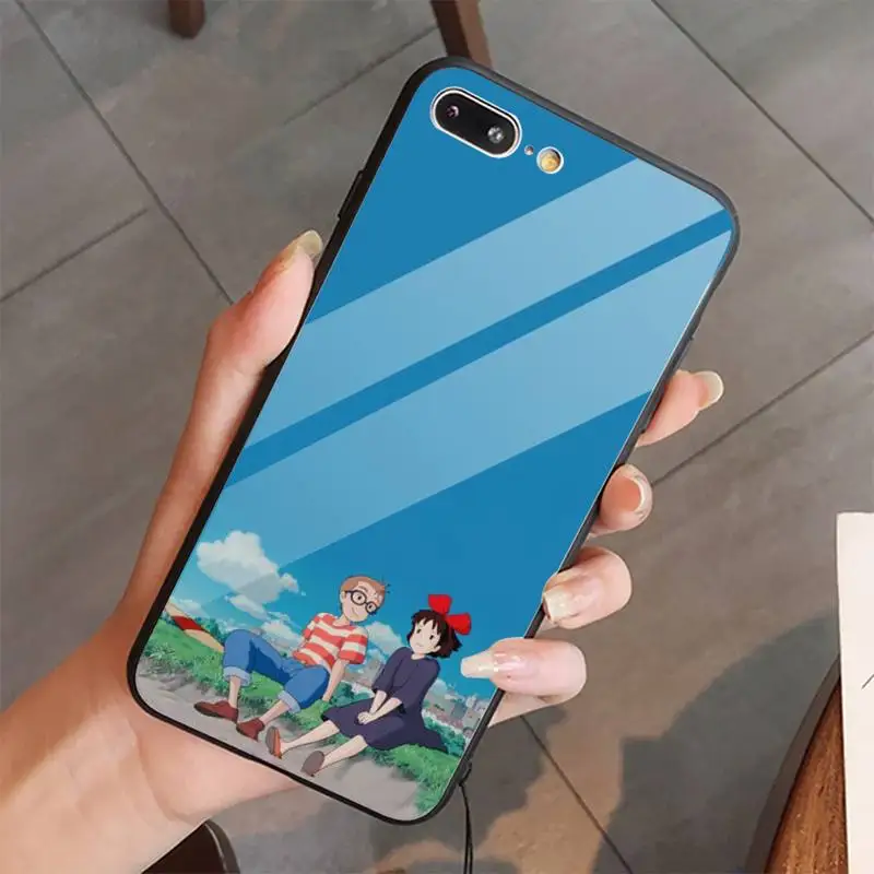 

howls moving castle high quality cover Phone Case Tempered glass For iphone 5C 6 6S 7 8 plus X XS XR 11 PRO MAX