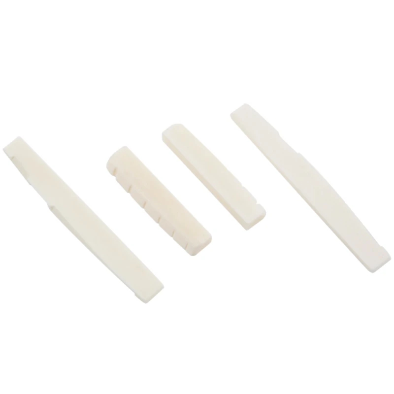 2 Sets of 4pcs 6 String Acoustic Guitar Bone Bridge Saddle and Nut Made Real | Спорт и развлечения