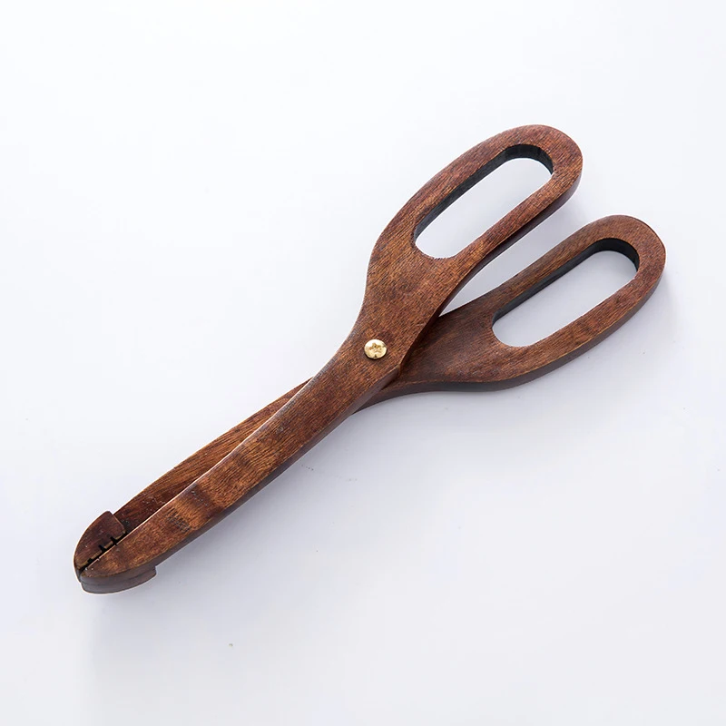 

Funeasylife Bamboo Kitchen Tongs Scissors Food BBQ Cooking Tool Shaped Utensils Salad Bread Toast Pastry Clip Clamp Buffet