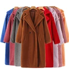 Женское зимнее пальто из искусственного меха, длинное пальто из овечьей шерсти, теплая уличная одежда для вечеринки, 3096