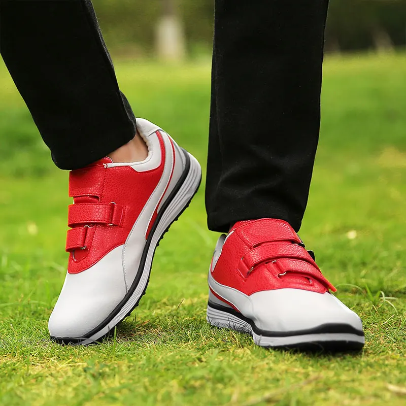 Кроссовки для гольфа мужские профессиональные мягкая кожа брызгозащищенные