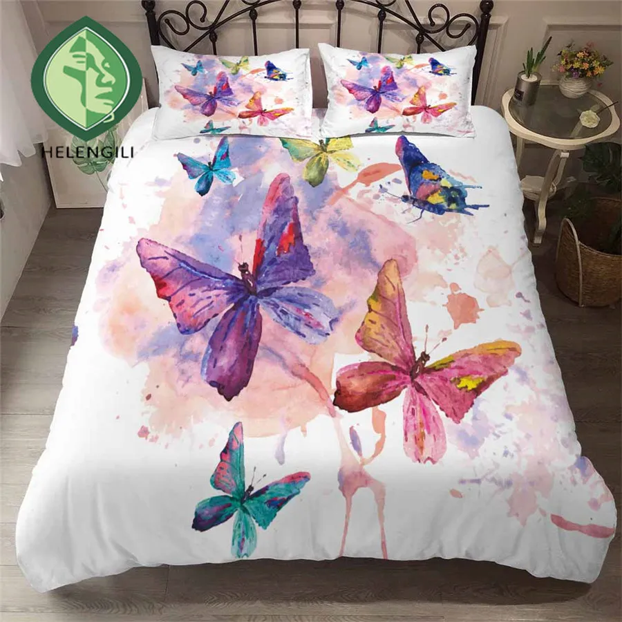 

Комплект постельного белья HELENGILI 3D с принтом в виде бабочки, пододеяльник, Комплект постельного белья с наволочкой, детской кроватки