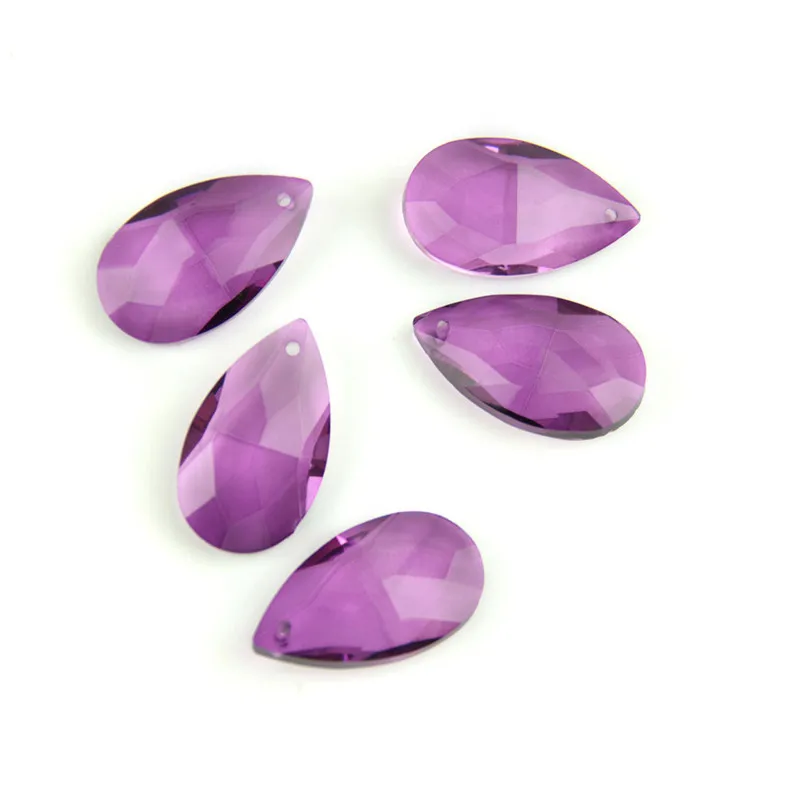 dark purple K9 38 мм Стеклянная кристальная Люстра хрустальные подвески в форме миндаля красивые призмы-кристаллы капли для ЧАСТИ висячей лампы - Цвет: dark purple