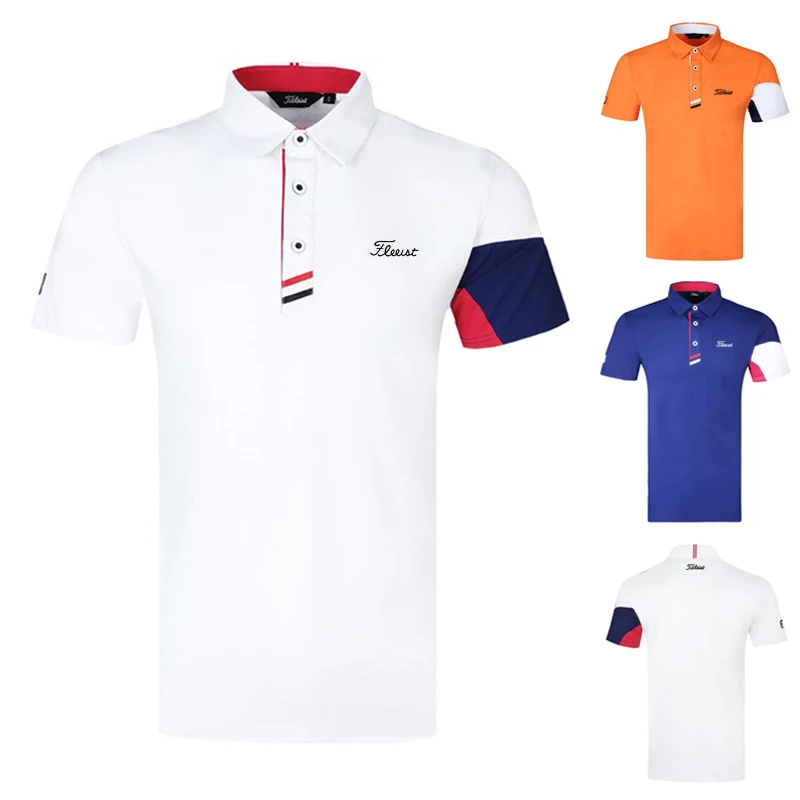 

New golf wear men's outdoor sports clothes breathable ball clothes sweat wicking Shirt Short Sleeve T-Shirt polo shirt