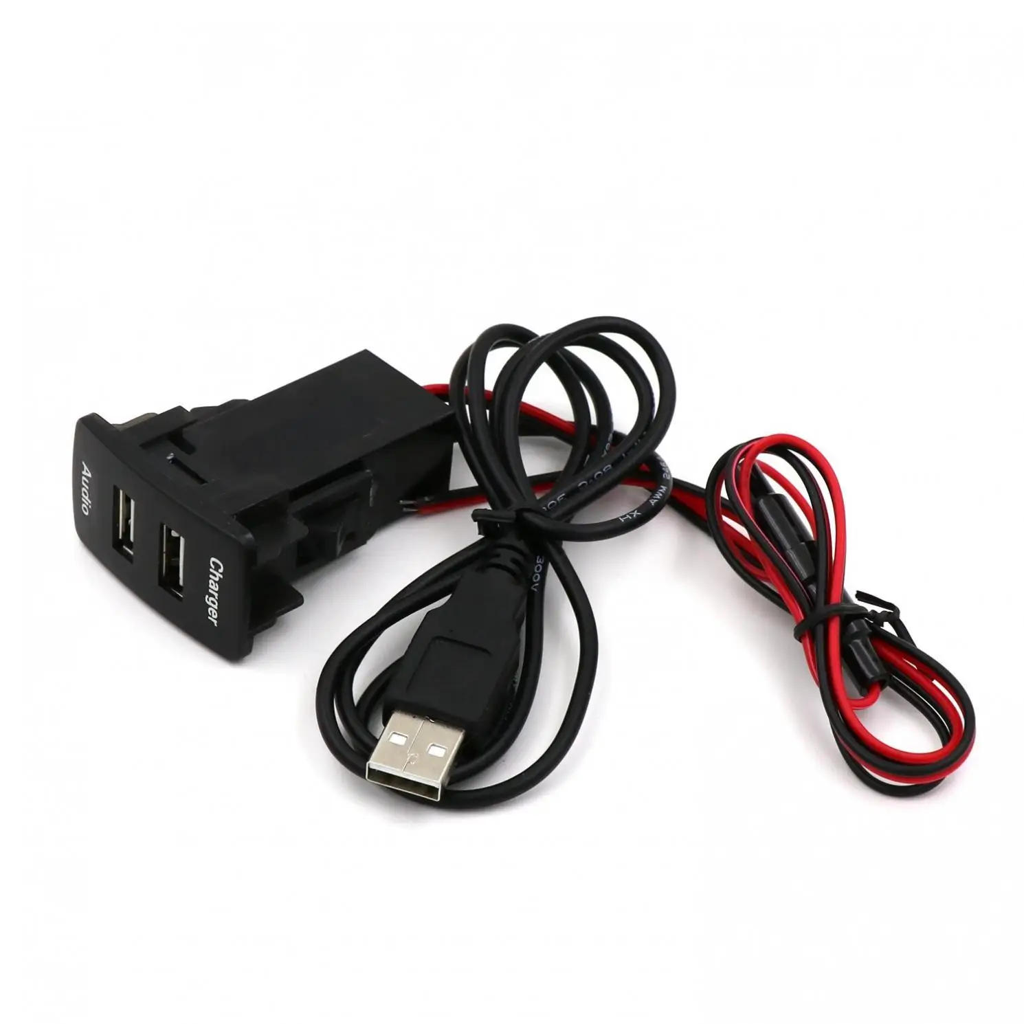 Двойной порт USB Автомобильное зарядное устройство с аудио разъем зарядка для Toyota