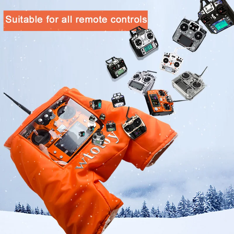 FPV Drone Winter Warm Glove Cold Air Shield Hood Hand Warmer Gloves Anti-Wind Warmers for RC Futaba 14SG Radiolink AT9 AT10 | Игрушки и