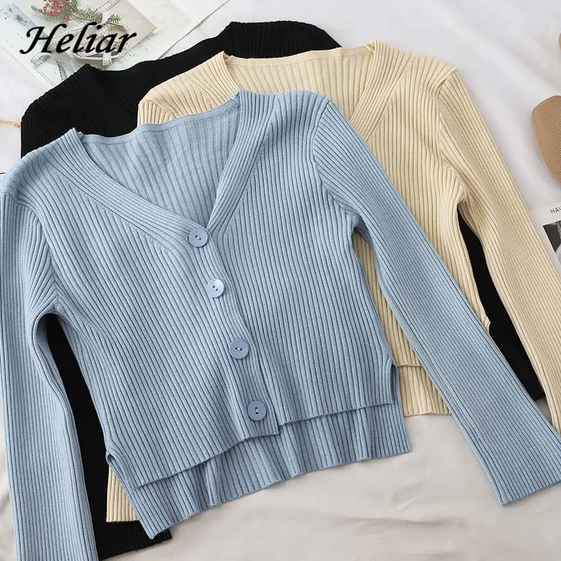 Женский Осенний трикотажный свитер на пуговицах| |