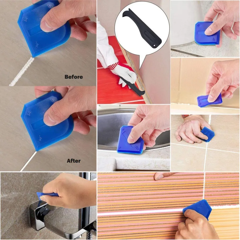 

15pcs Caulking Finishing Tool Kit Sealant Caulk Grout Remover Scraper Finishing Tools Silicone Nozzle Applicator