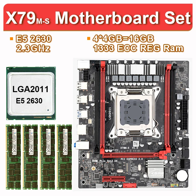 

Системная плата JingSha X79m-s с Xeon LGA2011 E5 2630 4x4 ГБ = 16 Гб 1333 МГц DDR3 память ECC REG M-ATX USB3.0 SATA3.0 NVME