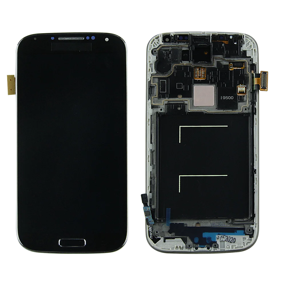 100% Оригинальный ЖК дисплей с рамкой для SAMSUNG Galaxy S4 i9500 i9505 i9506 сенсорный экран