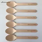 Одноразовые ложки, деревянная посуда, ложки для 3-го дня рождения, персонализированный текст на день рождения