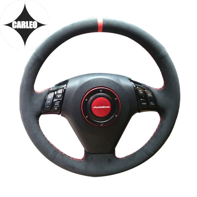 

DIY Car Steering Wheel Cover for Honda Accord 2003-2007 Genuine Suede Leather Redtop Custom Hand Stitching Holder Top Layer Wrap