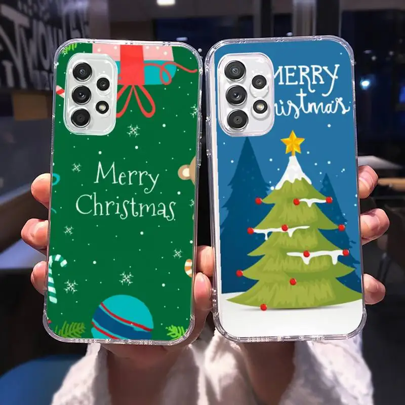 

Cartoons Christmas Tree Phone Case for Samsung A 51 50 52 12 21s 31 40 70 71 note S 20 10 21 ultra plus fe clear coque shell