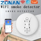 Умная домашняя система безопасности ZONAN S11, Wi-Fi детектор дыма, противопожарная сигнализация, с приложением для сообщений, автоматическая система дымовой сигнализации