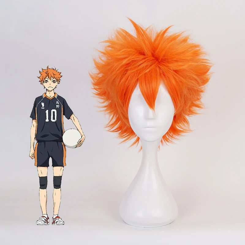 Haikyuu! Волейбол Shoyo Hinata Syouyou короткие золотистые оранжевые завитые волосы