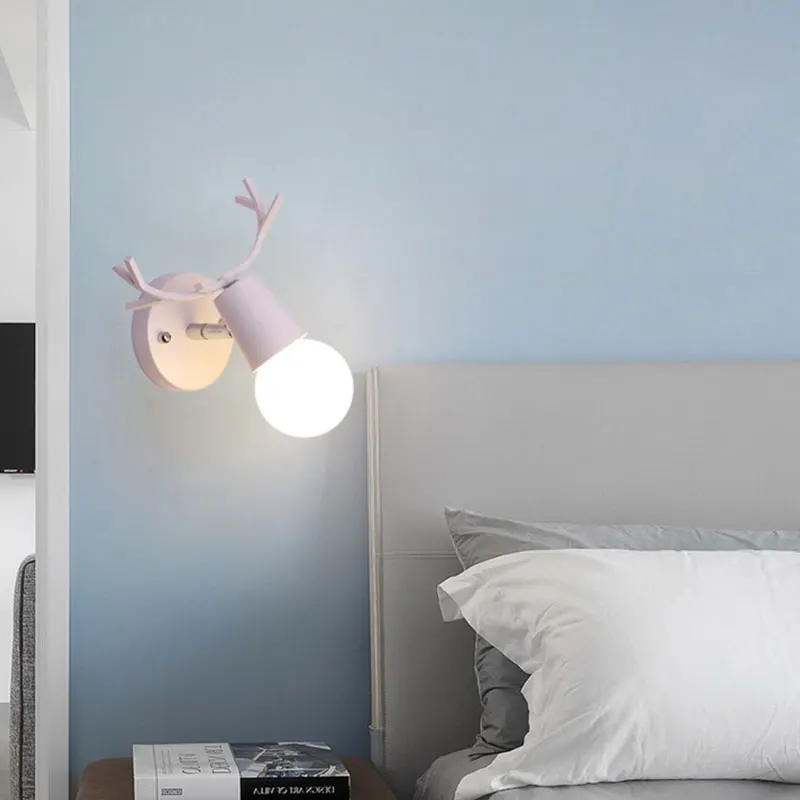 Креативный настенный светильник в виде лося прикроватный для спальни прихожей