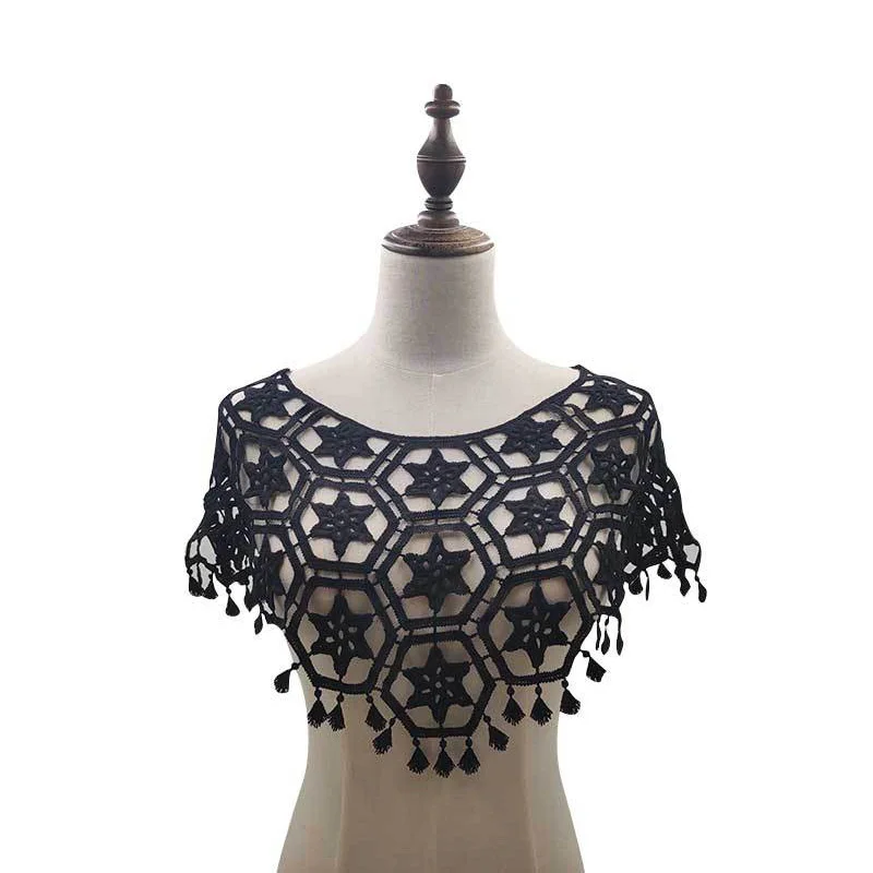 

Modern Fashion Lace Collar 3D Cotton Fabric Trim Ribbon DIY Embroidery Dubai Applique Sewing Guipure Wedding Neckline Decor