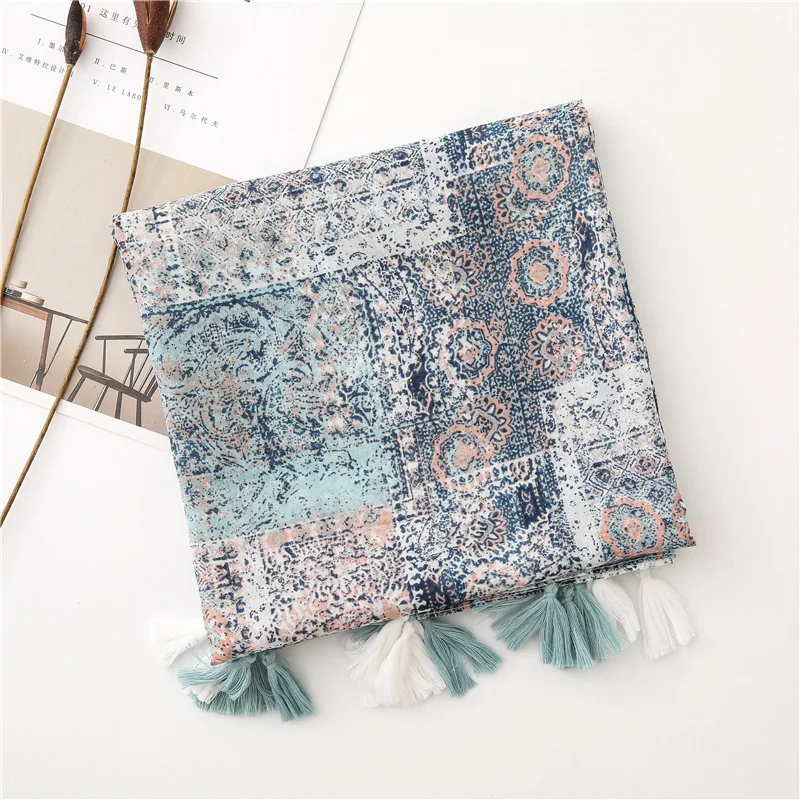 Женский шарф с принтом Marte &amp молодёжи разноцветный мягкий в стиле ретро Весенняя