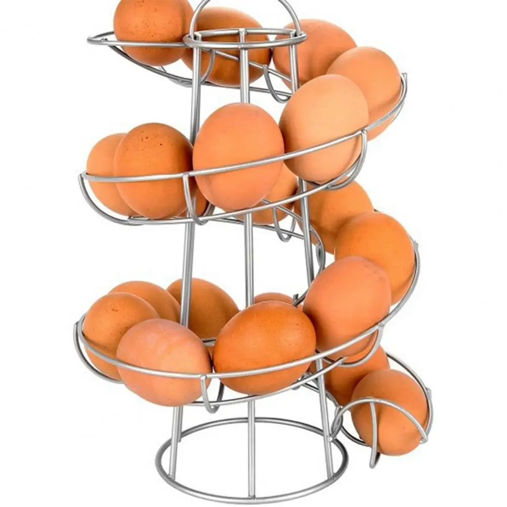 

Egg Holder Multifunctional Spiral Design stable firm Iron Creative Save Space Egg Storage Rack Kitchen Storage