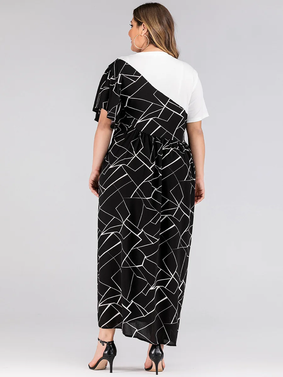 2021 летнее платье размера плюс длинное для женщин большой повседневные свободные