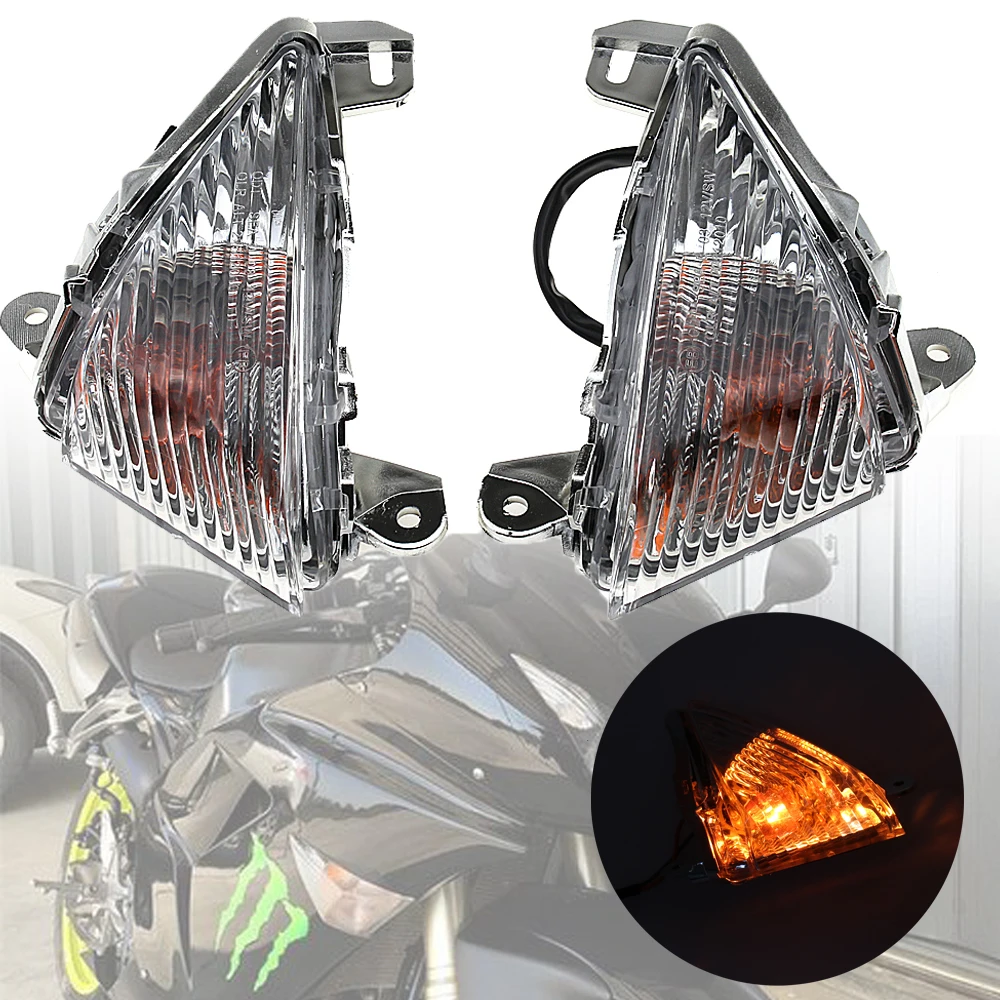 

Motorcycle Signal Lamp EMARK Front Turn Signals Blinker Indicator Lens for Kawasaki Ninja ZX10R ZX-10R 2006 2007