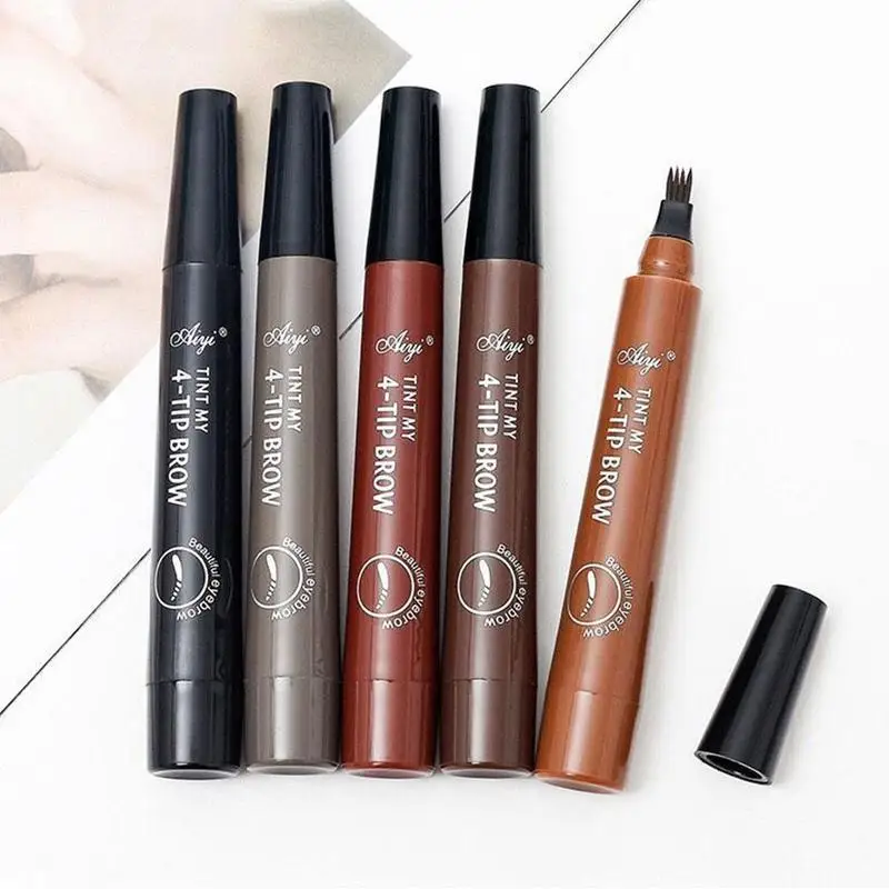 

Eyebrow Pen Waterproof Fork Tip Eyebrow Tattoo Pencil Sketch Fine Long Pencil Lasting Eye Liquid Professional Brow V2V9