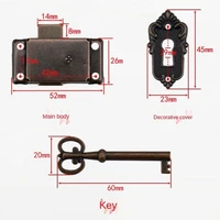 2pcs retro matching lock key drawer lock style iron lock antique furniture counter drawer cupboard wardrobe hardware parts