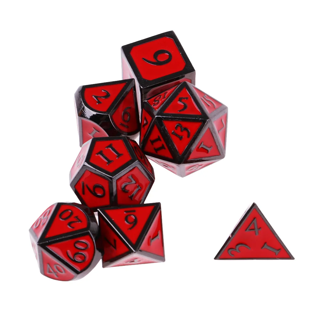 Новый D & кости Настольная игра Набор из 7 кубика D4 D6 D8 D10 D12 D20 красный|Настольные