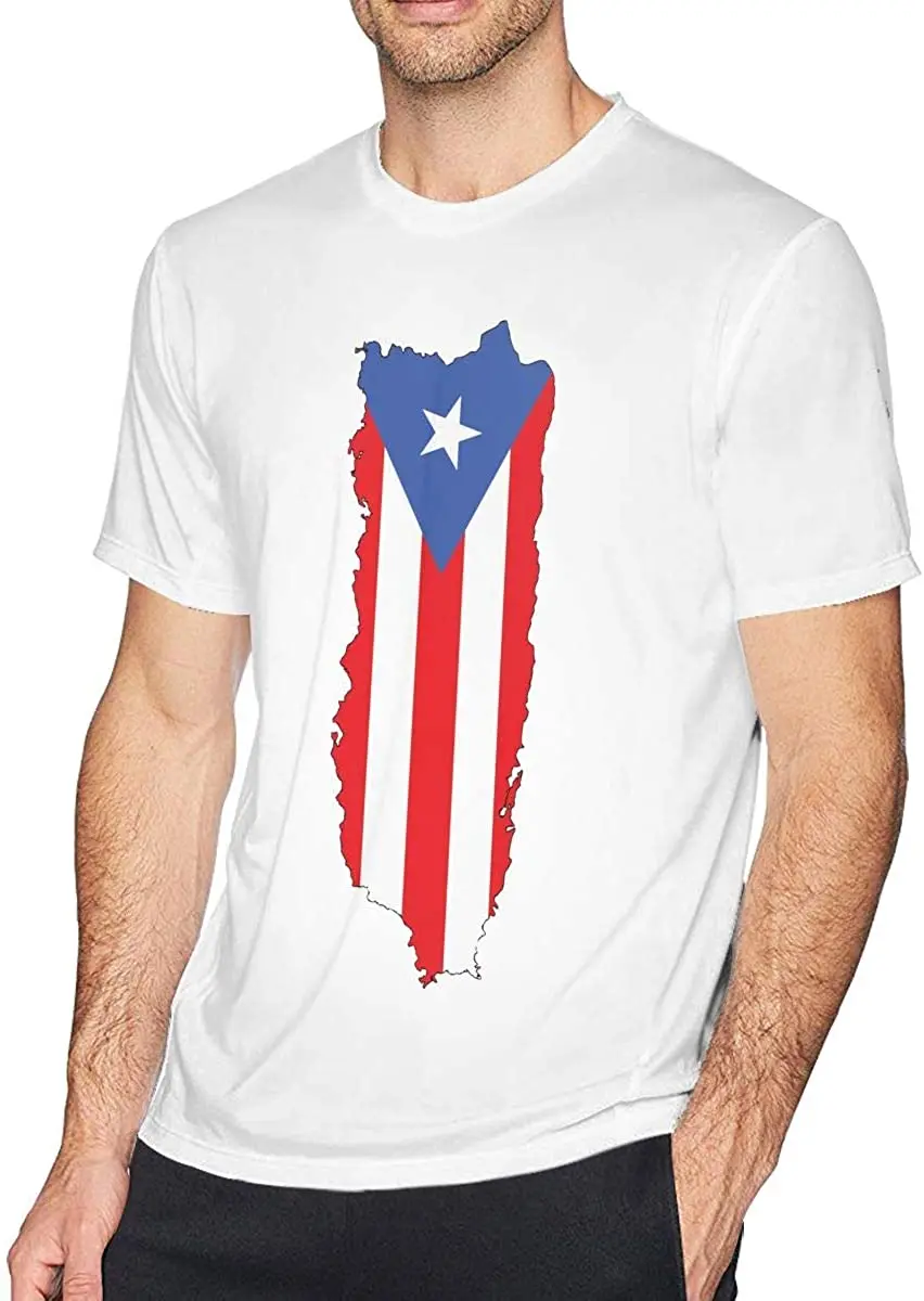

Puerto Rico Flag Men's Crew Neck Short Sleeve T-Shirt Casual Shirt for Men New Arrivals Summer 2020 Cotton Breathable Tshirt