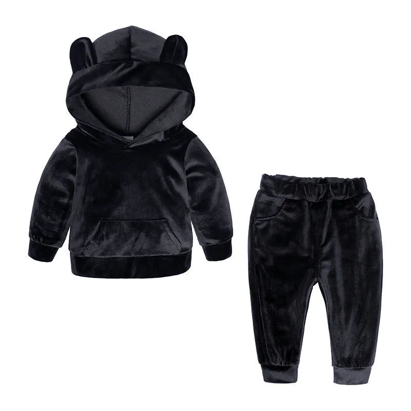

Kids Clothes Sets Winter Toddler Boy Clothes Baby Girl Outfit Long Sleeve Gold Velvet Girls Sport Suit Children Clothing Boy Set