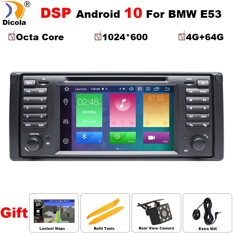 7 &quotDSP Octa Core Android 10 GPS навигация автомобильный DVD плеер для BMW E39/E53 5 серии 97-07 Range Rover
