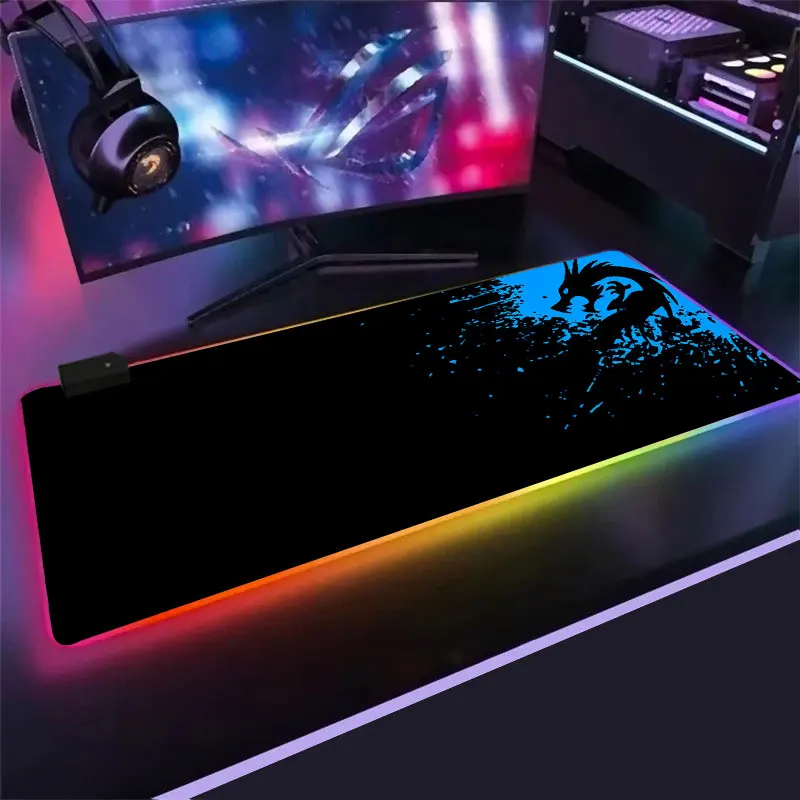 

RGB Gaming Mouse Pad Computer Gamer Mousepad Large Game Rubber No-slip Mouse Mat Anime Big Mause Pad keyboard Led mouse pad gift
